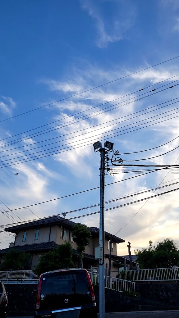 展示場の投光器設置工事